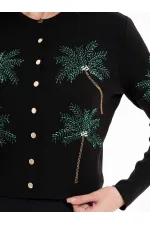 150525 Palm Tree Beaded Cardigan