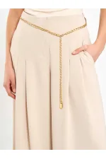 031641 Double Pleated Trousers with Trim