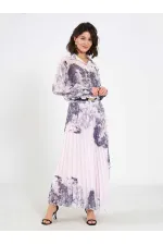 Jupe plissée effet aquarelle 041189