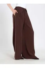 031678 Beli Lastik Detaylı Belden Bağlamalı Pantolon 031678 Beli Lastik Detaylı Belden Bağlamalı Pantolon