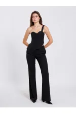 071781 Tek Omzu Askılı Asimetrik Bluz
