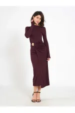 Robe midi drapée sur le devant 111699