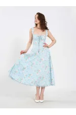 111729 Midi Dress with Ruched Bust and Ruffles 111729 Midi Dress with Ruched Bust and Ruffles