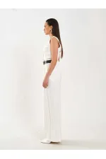 Pantalon à pli unique avec détail de ceinture 031624