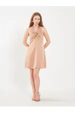 111644 Front Buckle Mini Dress