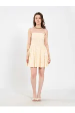 111728 Askılı Mini Godeli Elbise 111728 Askılı Mini Godeli Elbise