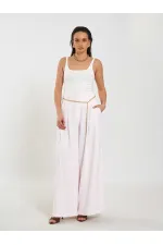 031641 Double Pleated Trousers with Trim