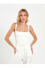 071857 Square Neck Strappy Blouse