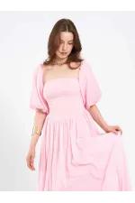 Robe en coton à manches ballon 111736 Robe en coton à manches ballon 111736