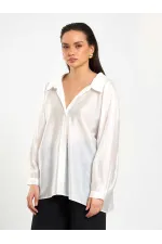 Chemise oversize à col ouvert 080811