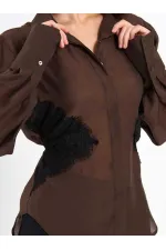 080812 Dantel Detaylı Gömlek