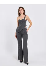 071781 Tek Omzu Askılı Asimetrik Bluz