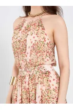 111745 Long Chiffon Dress with Backless Design 111745 Long Chiffon Dress with Backless Design