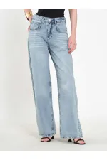 031668 Wide Leg Denim Trousers