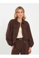 160896 Önü Fermuarlı Bomber Ceket