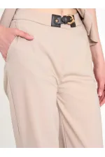 031673 Stella Straight Leg Trousers with Belt Buckle