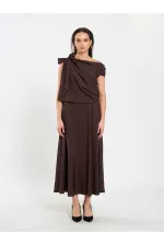 Jupe midi à volants 041162