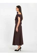 Jupe midi à volants 041162