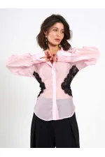 Chemise à détails en dentelle 080812