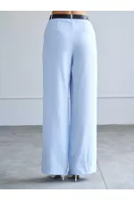 031661 Düz Kesim Kemerli  Pantolon