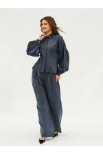 220579 Balon Kol Gömlek Pantolon Takım