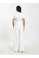 050734 Bisiklet Yaka Crop T-Shirt