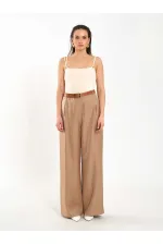 031660 Single Pleated Wide Belt Trousers