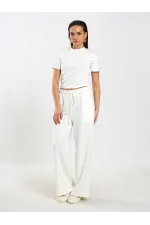 050734 Bisiklet Yaka Crop T-Shirt