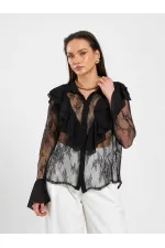 Chemisier en dentelle à volants 080791