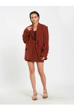 131046 Oversize Kolları Pileli Ceket