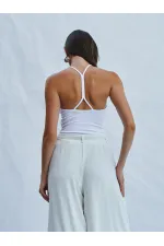 060333 Cross Back Strap Knitted Bodysuit