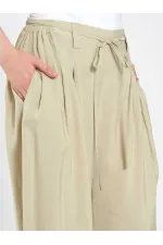 031678 Elastic Waist Detail Belted Trousers