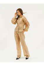 220579 Balloon Sleeve Shirt and Trouser Set