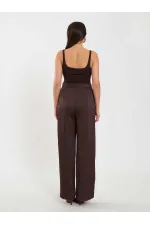 031656 Satin Belted Straight Leg Trousers