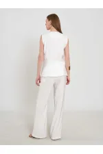 120732 Vest with Ruffled Hem