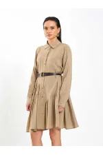 Robe asymétrique à volants et ceinture 111703