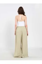 031678 Elastic Waist Detail Belted Trousers