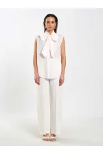 080804 Sleeveless Shirt with Flared Pattern