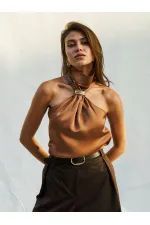 071773 Buckled Satin Blouse