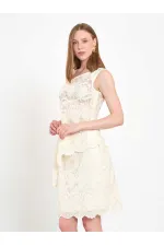 071920 Lace-Look One-Shoulder Asymmetrical Blouse