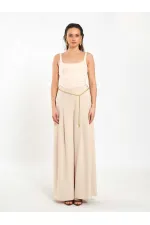 031641 Double Pleated Trousers with Trim