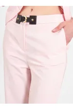 031673 Stella Straight Leg Trousers with Belt Buckle