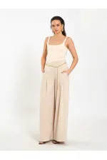 031641 Double Pleated Trousers with Trim