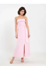 111706 Strapless Dress with Slit