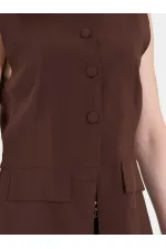 120732 Vest with Ruffled Hem