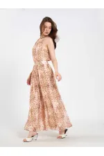 111745 Long Chiffon Dress with Backless Design 111745 Long Chiffon Dress with Backless Design