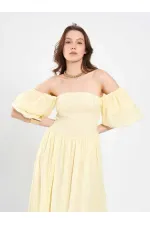 Robe en coton à manches ballon 111736 Robe en coton à manches ballon 111736