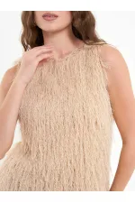 111634 Saçaklı Mini Elbise