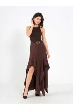 111711 Embellished Belted Dress