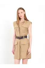 111720 Ayos Linen Mini Dress with Pocket Detail